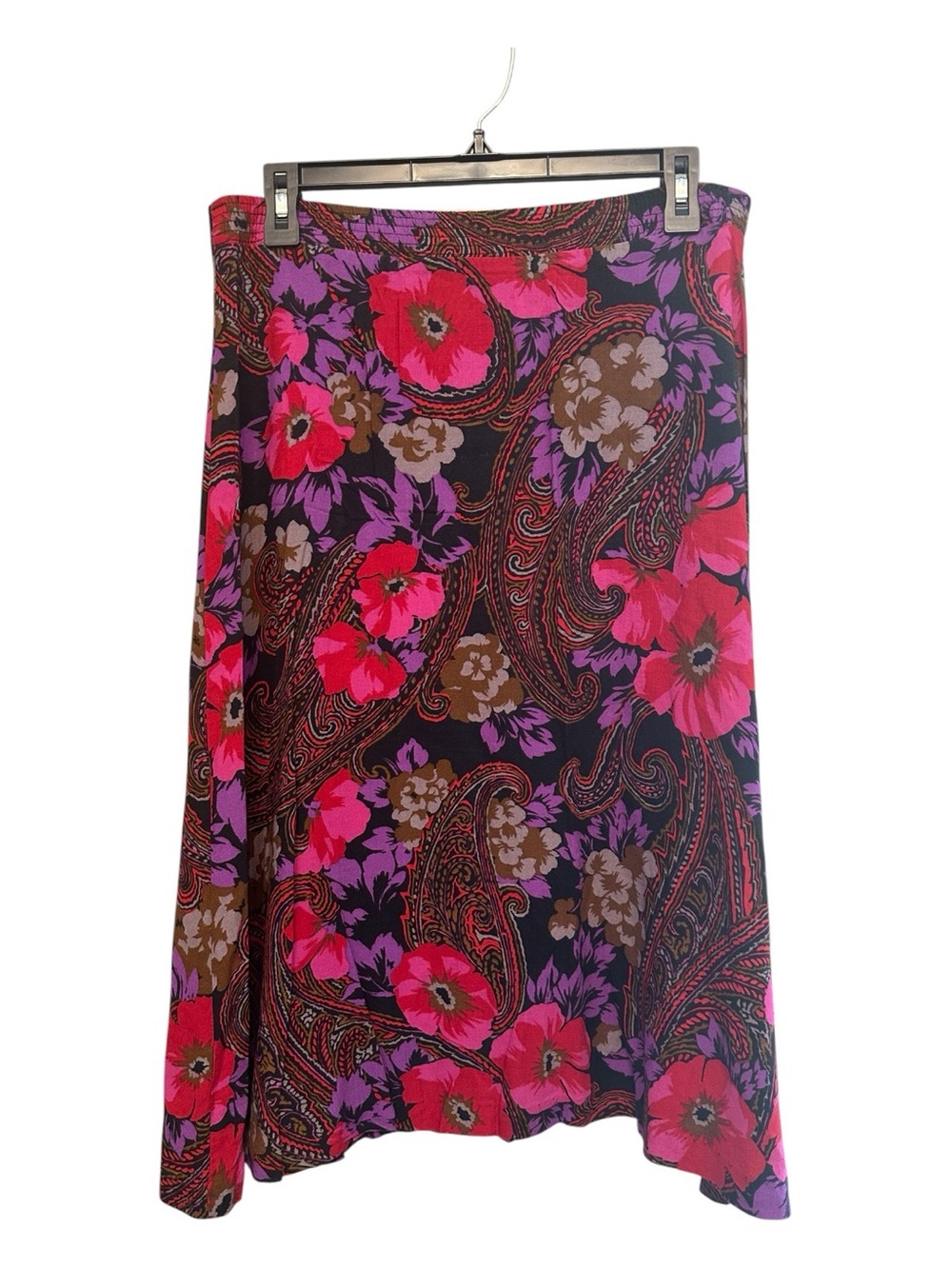 Vintage 90’s Random Sportswear Floral Paisley Midi Skirt in Pinks & Purples 12